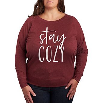 Plus Size Stay Cozy French Terry Long Sleeve Tee