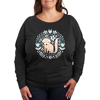 Plus Size Scandinavian Fox French Terry Long Sleeve Tee