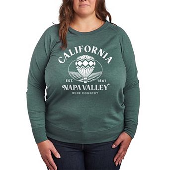 Plus Size California Napa Valley French Terry Long Sleeve Tee