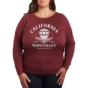 Plus Size California Napa Valley French Terry Long Sleeve Tee