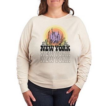 Plus Size New York Vintage French Terry Long Sleeve Tee