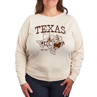 Plus Size Texas French Terry Long Sleeve Tee