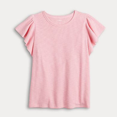 Women's Sonoma Goods For Life® Ribbed Flutter Sleeve Top 