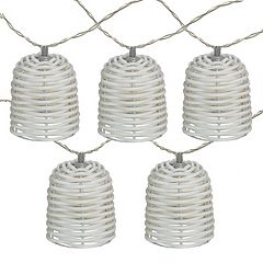 Set of 15 Pure White Battery Operated LED Christmas Lights – 5 ft Clear Wire