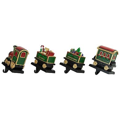 Set of 4 Merry Christmas Train Stocking Holders 4.75"