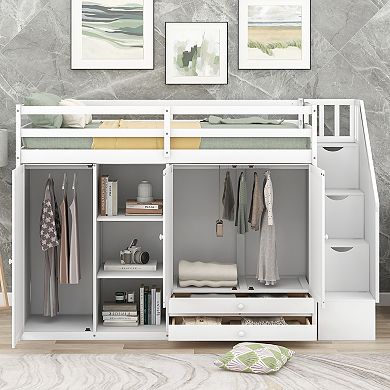 Merax Twin Size Functional Loft Bed