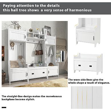 Merax Modern Style 4-in-1 Multiple Functions Hallway Coat Rack