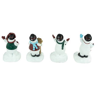Set of 4 Glittered Snowman Christmas Stocking Holders 6.75"