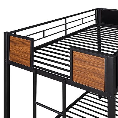 Merax Twin-over-Twin Bunk Bed, Steel Frame Bunk Bed