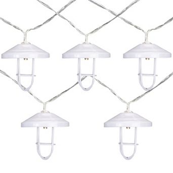 10 B/O LED Warm White Lantern Christmas Lights - 3' Clear Wire