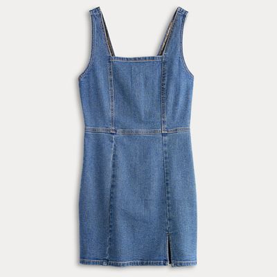 Juniors' Love, Fire Denim Squareneck Mini Dress