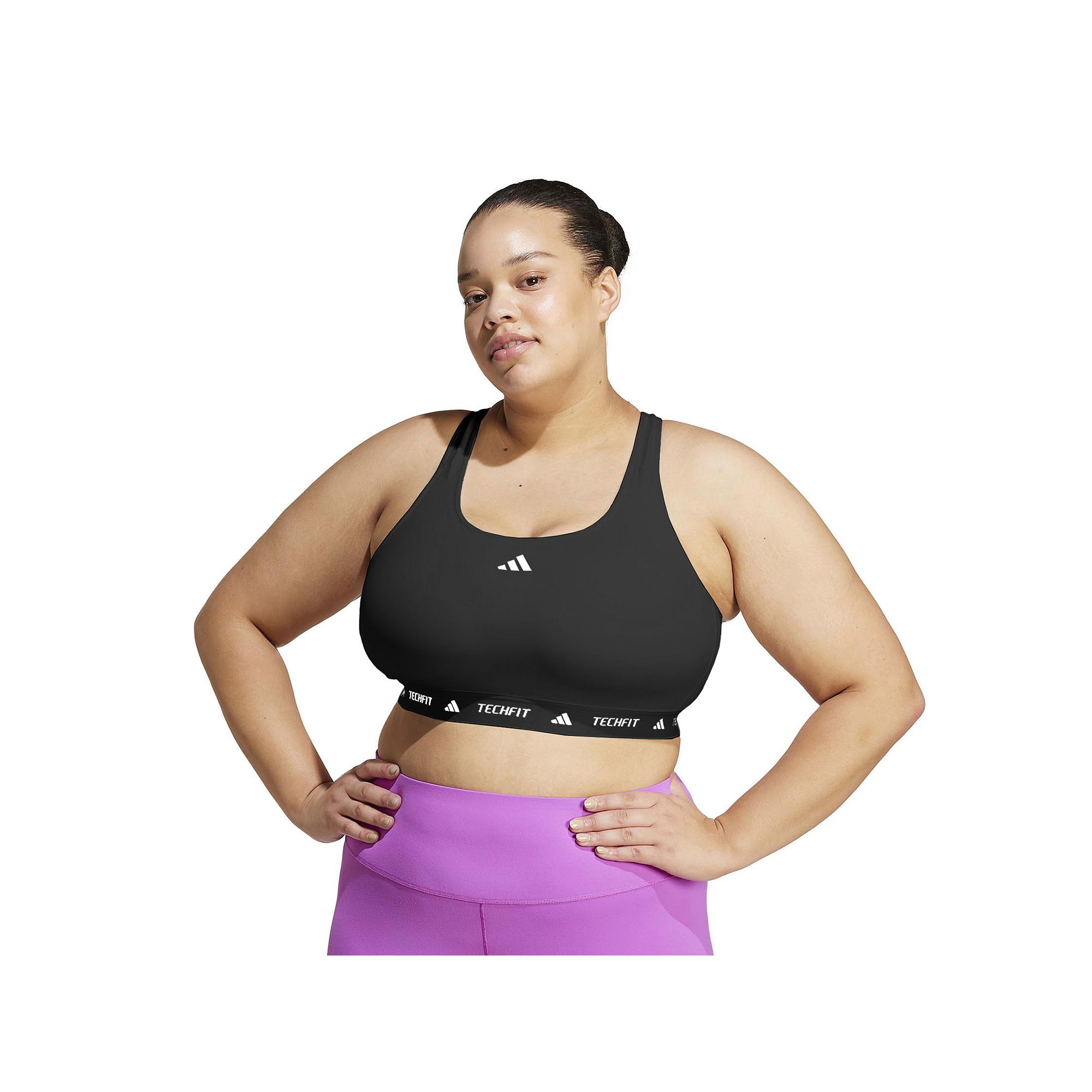 Plus Size adidas Techfit Training Bra, Womens, Size: 1XL, Black