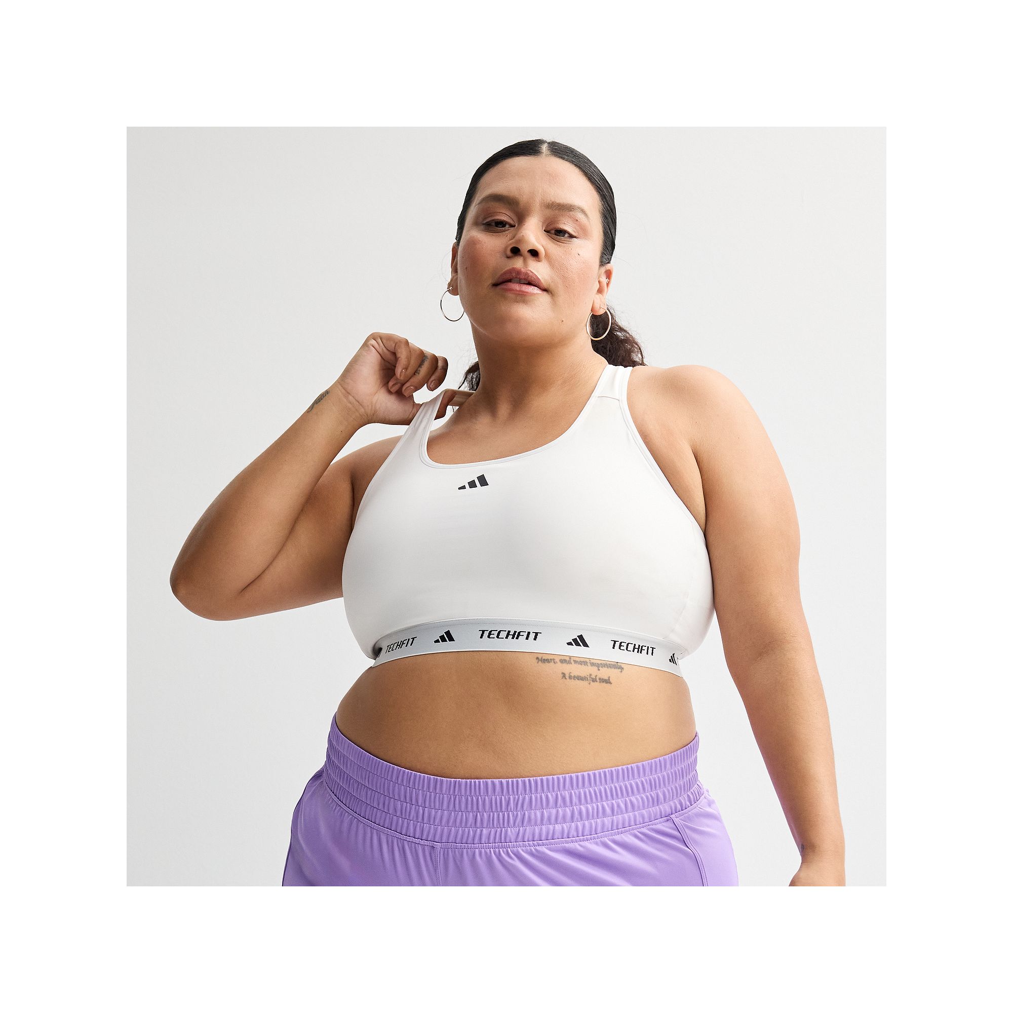 Plus Size adidas Techfit Training Bra, Womens, Size: 1XL, White