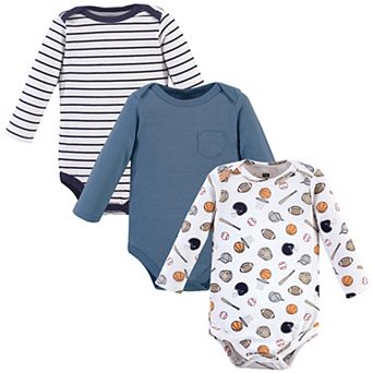 Infant Boy Cotton Long-sleeve Bodysuits 3 pk