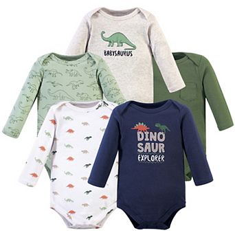 Infant Boy Cotton Long-Sleeve Bodysuits 5 pk