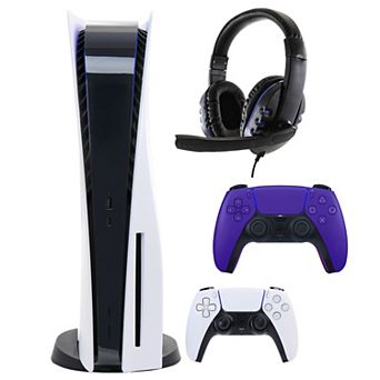 PS5 Core with Extra Purple Dualsense Controller and Universal Headset