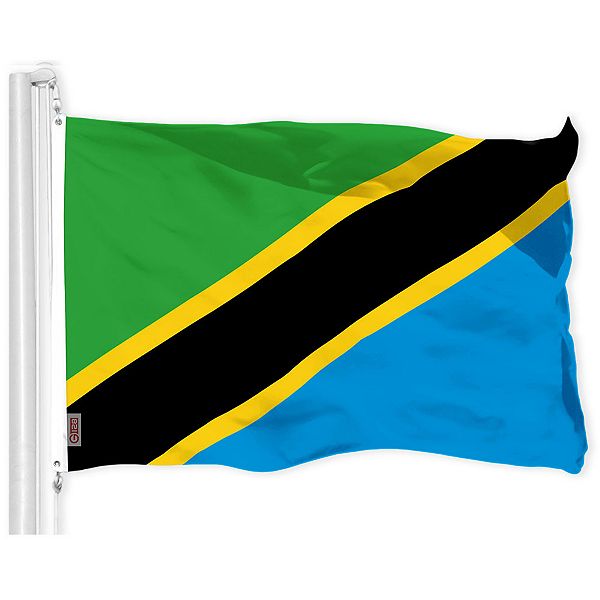 G128 3x5ft 1PK Tanzania Printed 150D Polyester Brass