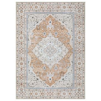 Garvee Vintage Distressed Floral Printed Washable and Throw Rug