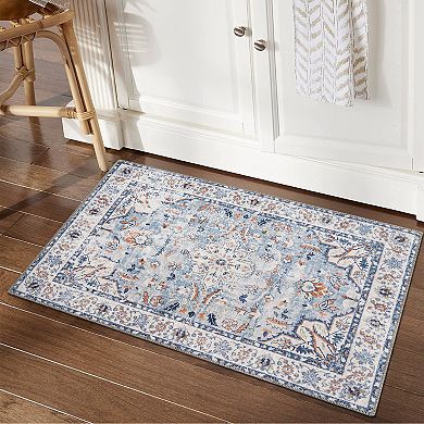 Garvee Washable Traditional Floral Indoor Rectangle Area & Throw Rug