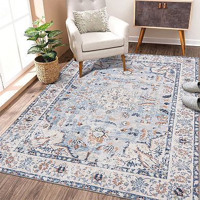 Garvee Washable Traditional Floral Indoor Rectangle Area & Throw Rug
