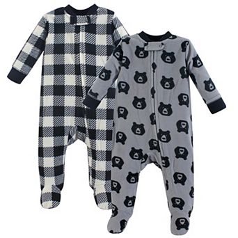 Baby Boy Fleece Zipper Sleep And Play 2 pk
