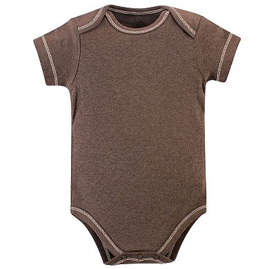 Touched by Nature Baby Boy Organic Cotton Bodysuits 5pk, Moose, 6-9 Months