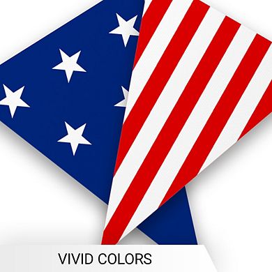 G128 7x8 In Flags On 9.8 Ft String, Printed American Star And Stripe Pennant String Flag