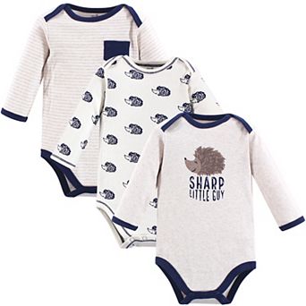 Baby Boy Organic Cotton Long-Sleeve Bodysuits 3 pk