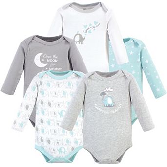 Baby Boy Cotton Long-Sleeve Bodysuits 5 pk