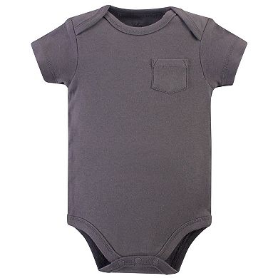 Touched by Nature Baby Boy Organic Cotton Bodysuits 5pk, Boho Fox, 6-9 Months