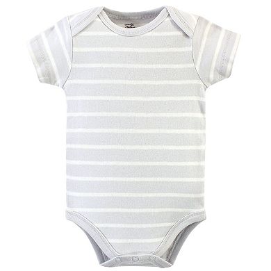 Touched by Nature Baby Boy Organic Cotton Bodysuits 5pk, Boho Fox, 6-9 Months