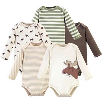 Baby Boy Organic Cotton Long-Sleeve Bodysuits 5 pk