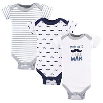 Luvable Friends Baby Boy Cotton Preemie Bodysuits 3 pk Mustaches