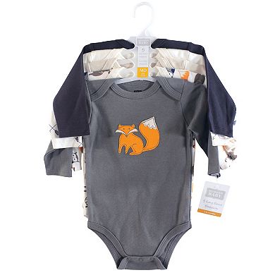 Infant Boy Cotton Long-sleeve Bodysuits 5pk