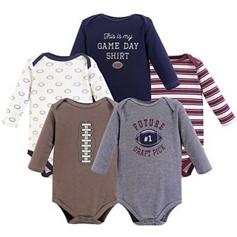 Infant Boy Cotton Long-sleeve Bodysuits 5 pk
