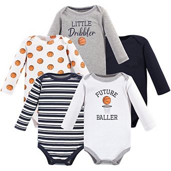 Infant Boy Cotton Long-sleeve Bodysuits 5 pk