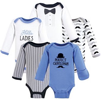 Infant Boy Cotton Preemie Long-Sleeve Bodysuits 5 pk