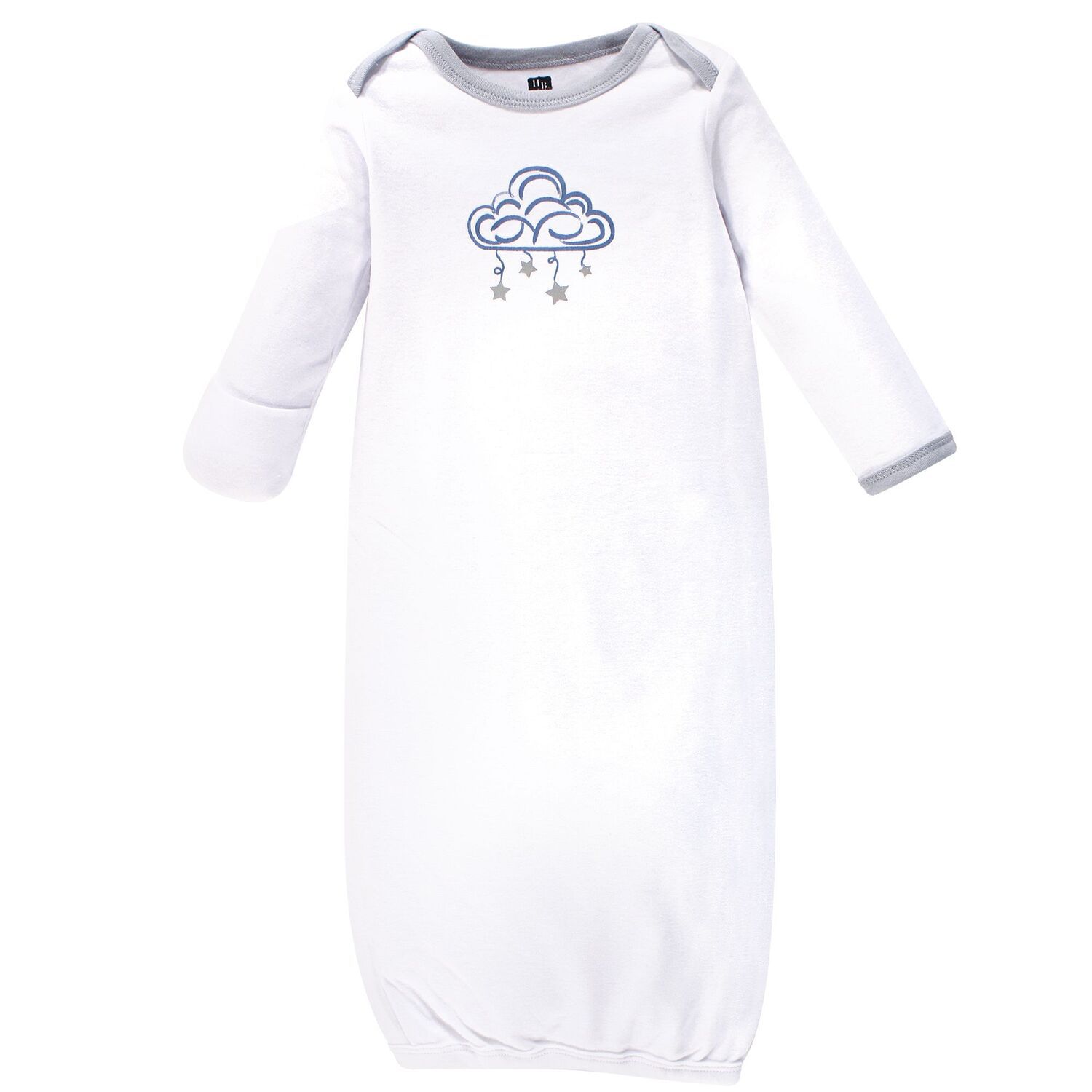 Hudson Baby Infant Girl Cotton Long-Sleeve Gowns 3pk – Dream Catcher Print, 0-6 Months, White