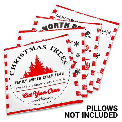 G128 Christmas Farmhouse Cookie Waterproof Pillow Covers, Set Of 4