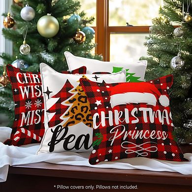 G128 Christmas Pine Spruce Waterproof Pillow Covers, Set Of 4