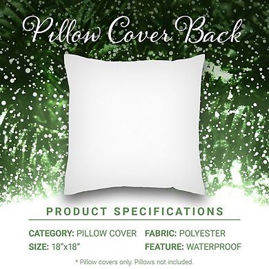 G128 Christmas Elegant Pine Tree Waterproof Pillow Covers, Set Of 4