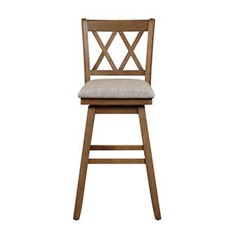 Brookline 37.5 in High Back Wood 24 in Bar Stool