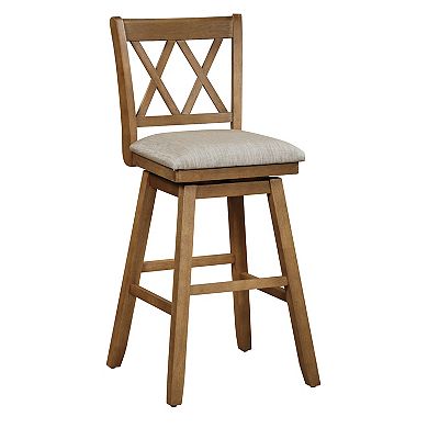Brookline 37.5 in. High Back Wood 24 in. Bar Stool