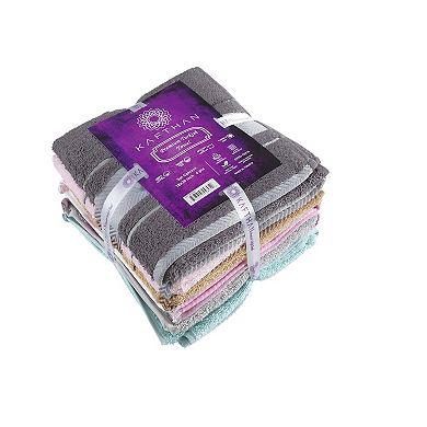 Textile Multicolor Fishbone Turkish Cotton Face/Hand/Hair Bath Towels (Set of 6)