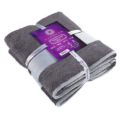Textile Fishbone Turkish Cotton Bath Towels (Set of 2)