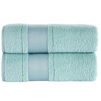Textile Fishbone Turkish Cotton Bath Towels (Set of 2)