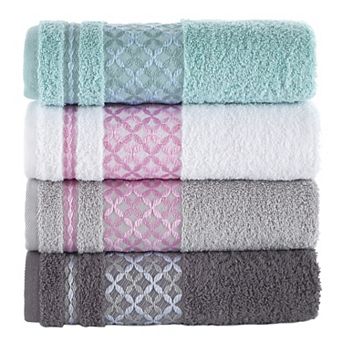 Textile Multicolor Plaid Turkish Cotton Face/Hand/Hair Bath Towels (Set of 4)