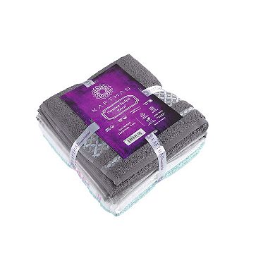 Textile Multicolor Plaid Turkish Cotton Face/Hand/Hair Bath Towels (Set of 4)