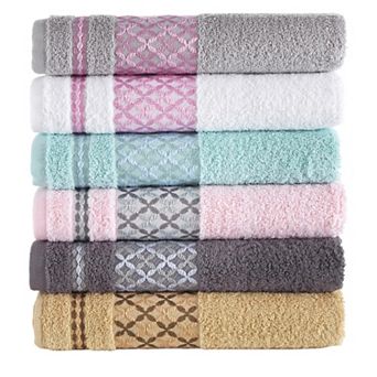 Textile Multicolor Plaid Turkish Cotton Face/Hand/Hair Bath Towels (Set of 6)