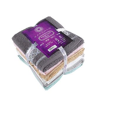 Textile Multicolor Plaid Turkish Cotton Face/Hand/Hair Bath Towels (Set of 6)